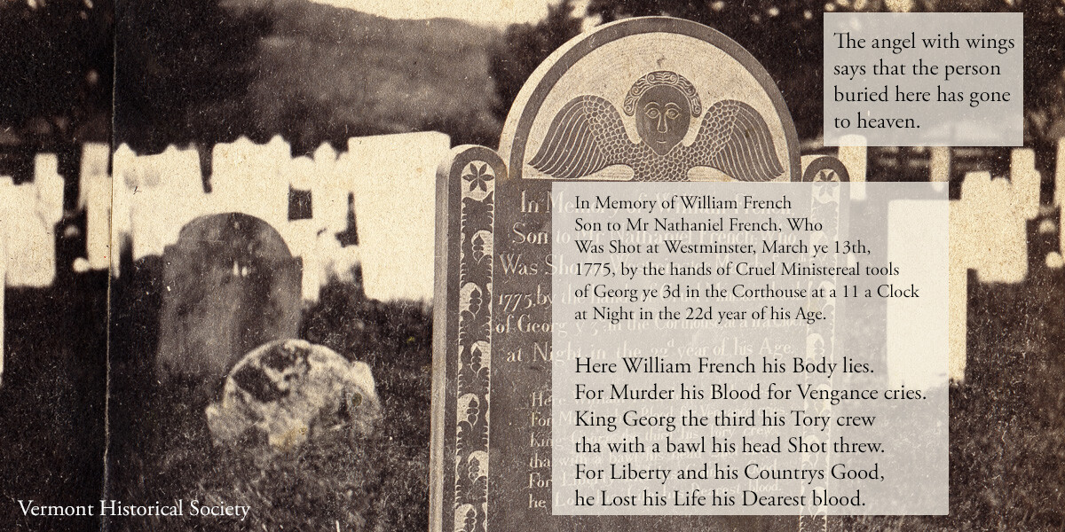 Reading William French's Gravestone